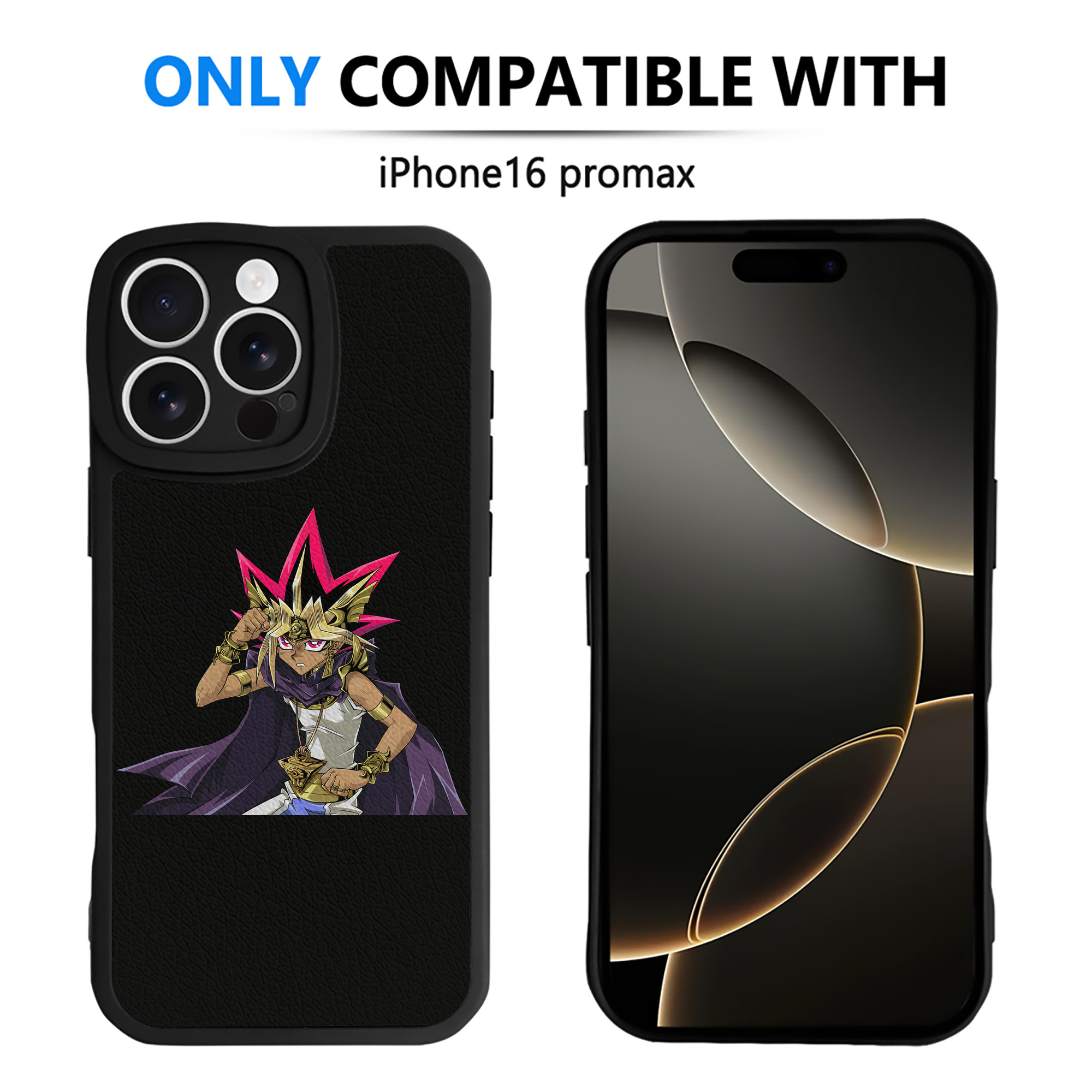 （画像用） 遊☆戯☆王 Yu-Gi-Oh! 【iPhone 16シリーズ対応】シリコンスマホケース（レザー調） 材質：シリコン